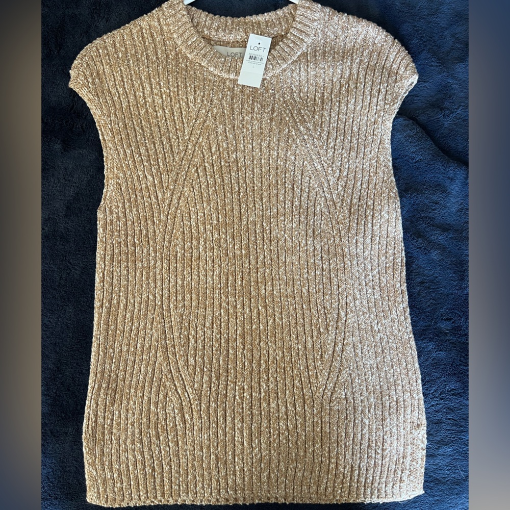 LOFT Ribbed Tan Sweater